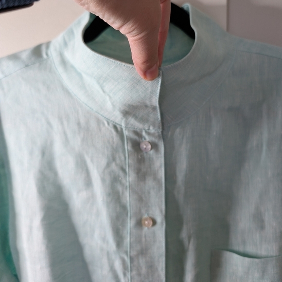 Sara Campbell Linen Green Tunic sz XL - Picture 4 of 7